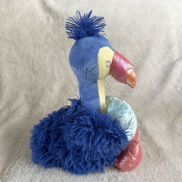 MTY International Ostrich Toucan Bird Blue Heart 13” Plush Stuffed Toy - Picture 3 of 5